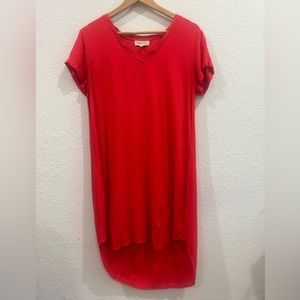 Cloth and Stone, vibrant red-oversized tee shirt dress- size small